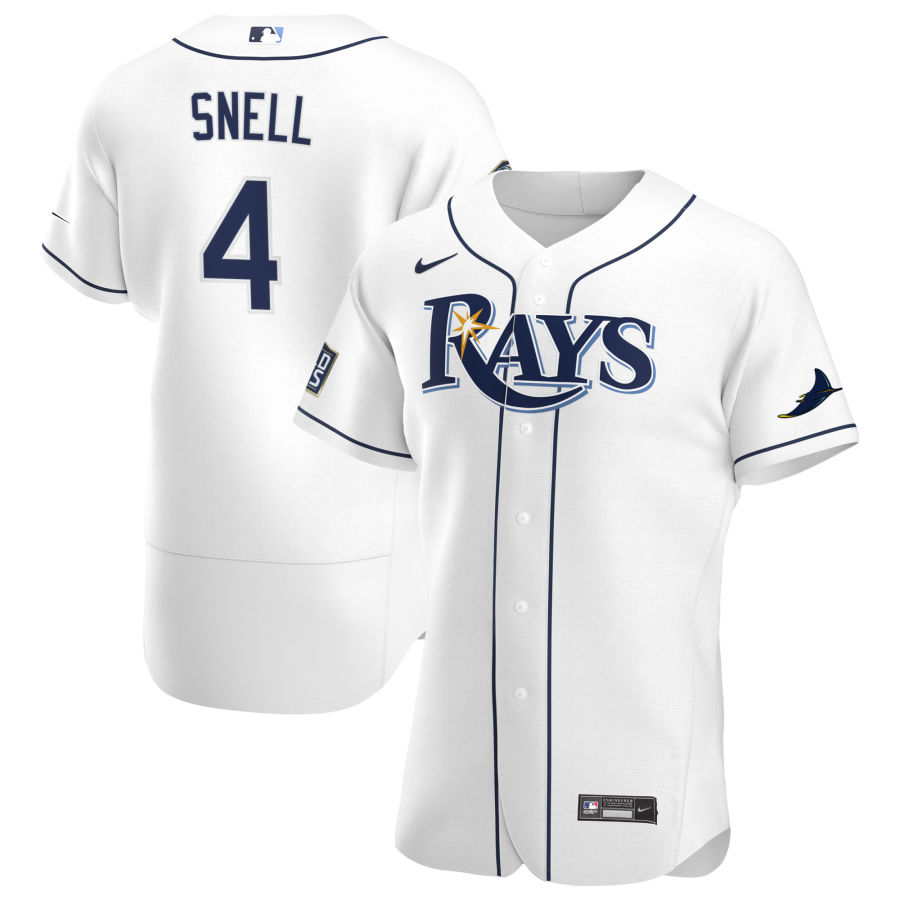Tampa Bay Rays 4 Blake Snell Men Nike White Home 2020 World Series Bound Authentic Player MLB Jersey